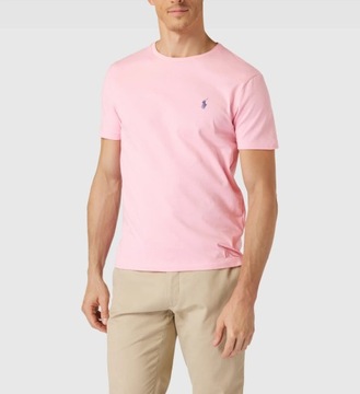 T-shirt męski POLO RALPH LAUREN różowy klasyczny - L