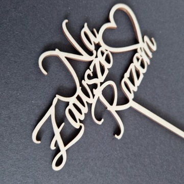 Topper Na Zawsze Razem serce drewniany