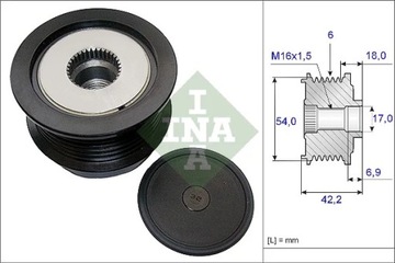 ALTERNÁTOR - SPOJKA JEDNOSMĚR SCHAEFFLER INA 535 0188 10