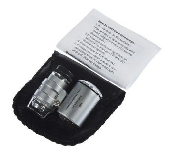 Ювелирная лупа, микроскоп 45x - светодиодное освещение