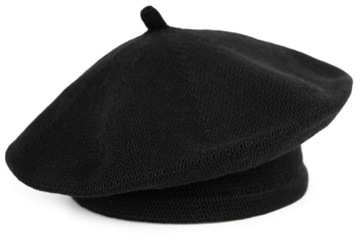 Przejściowy dzianinowy gładki beret Vigo z antenką cz23364-10