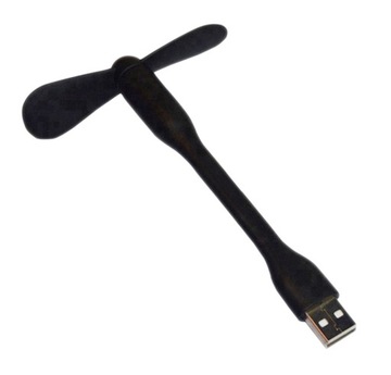 WIATRACZEK WENTYLATOR MINI SILIKONOWY DO KOMPUTERA PC USB A CZARNY AK35G