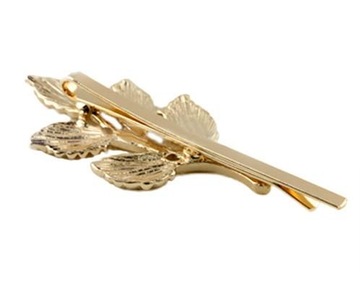 SPINKA DO WŁOSÓW złota wsuwka DO KOKA listek boho