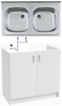 SZAFKA KUCHENNA Biała 50x80 + zlewozmywak + syfon