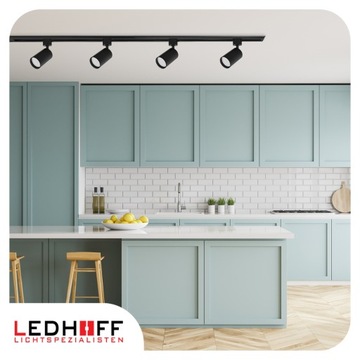 Трековый светильник Комплект ленты 2м + 1м 5х светильник GU10 ЧЕРНЫЙ трек