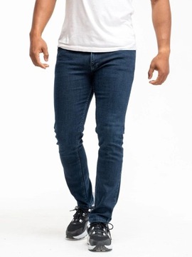 Spodnie Jeansowe Slim Męskie Niebieskie KLASYCZNE MODNE STYLOWE BASIC 32