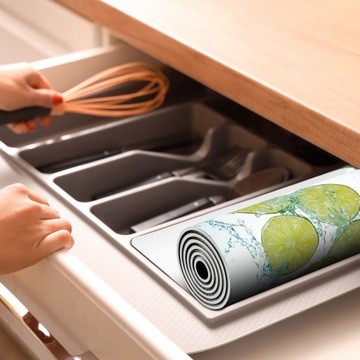 MATA WINYLOWA OCHRONA KUCHENKI BLATU 90x52 woda - limonka