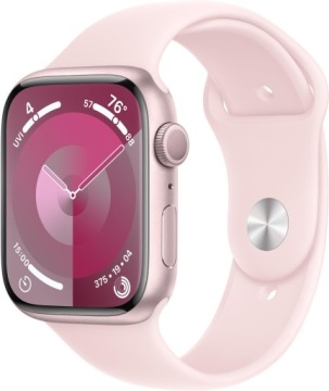 Умные часы APPLE Watch 9 с GPS, 45 мм, розовые, M/L