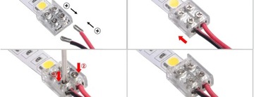 Быстрый разъем для светодиодной ленты COB, винт с двухсторонней лентой 8 мм