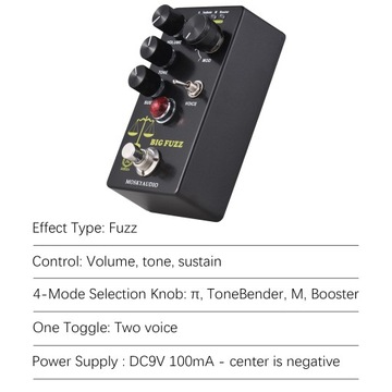 MOSKYAudio FUZZ Гитарная педаль эффектов с 4 переключателями режимов