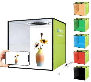 PULUZ NAMIOT BEZCIENIOWY do Zdjęć Produktów LED 30x30 30cm + Tła 10W