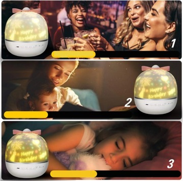 PROJEKTOR GWIAZD LAMPKA NOCNA OBROTOWA DLA DZIECI