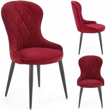 Krzesło tapicerowane K366 loft bordowy Velvet