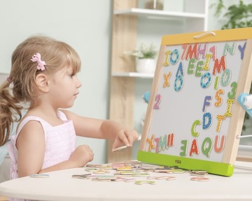 MAGNESY DREWNIANY ZESTAW NAUKA EDU MAGNETYCZNYCH LITERKI I CYFERKI VIGA