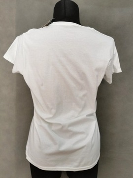 Primark koszulka t-shirt biała print NOWA 46 48