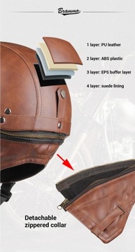 Кожаный мотоциклетный шлем Retro Capacete De Moto, мотоциклетный шлем для скутера