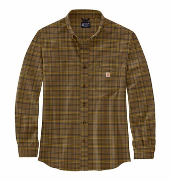 CARHARTT koszula flanelowa w kratę brązowa XL