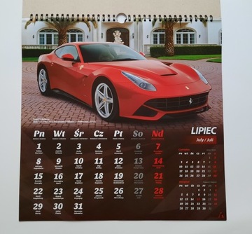 moto kalendarz ścienny 2024 ferrari lambo corvette dodge maserati pagani