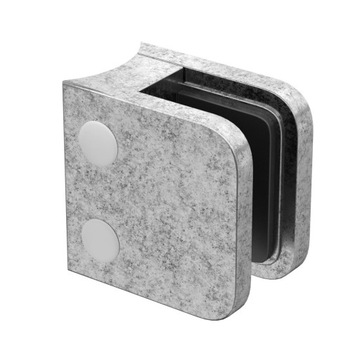 Uchwyt do szkła 45 x 45 mm, ZAMAK + Gumki do szkła