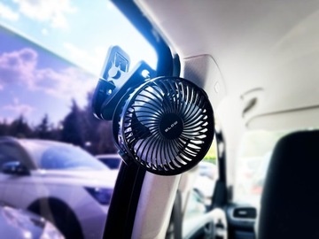 ВЕНТИЛЯТОР, АВТОМОБИЛЬНЫЙ ВЕНТИЛЯТОР, СТОЛ, РЕГУЛИРУЕМАЯ АККУМУЛЯТОРНАЯ БАТАРЕЯ, ЗАЖИМ, 12В