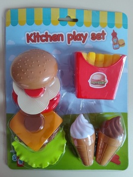 Zestaw kuchenny Fast Food Kitchen Play Set jedzenie frytki hamburger lody