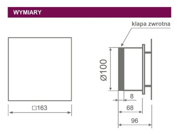 Стандартный вентилятор MMP 100, белый, матовое стекло, 23 дБ