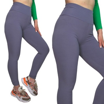 LEGGINSY DŁUGIE WYSOKI STAN PRĄŻKOWANE BAMBUS S/M