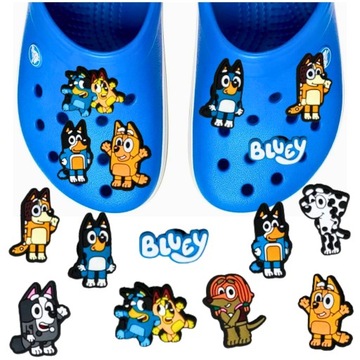 Crocs przypinki BLUEY BINGO Blue serial disney dla dzieci crocsów blu 9 szt