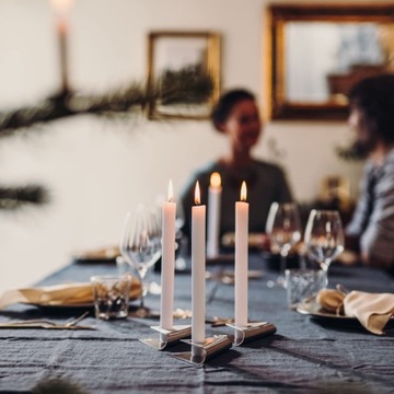 30x НАСТОЛЬНАЯ СВЕЧА, БЕЛАЯ, НАБОР 19см