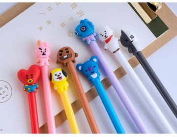 8X Fineliner BT21 bts резиновая ДЕТСКАЯ ШАРИКОВАЯ РУЧКА