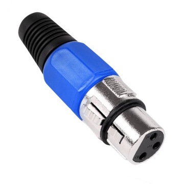 WTYK MIKROFONOWY XLR CANON NA KABEL 3-PIN BLUE