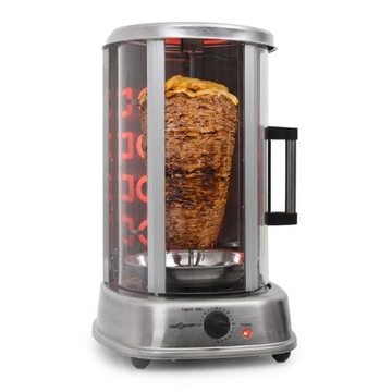 PIONOWY GRILL ELEKTRYCZNY KLARSTEIN STOŁOWY 1500W ROŻEN DUŻY SREBRNY