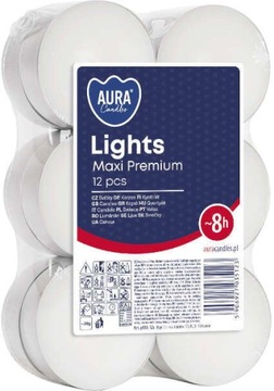 PODGRZEWACZE ŚWIECZKI WKŁADY TEALIGHT MAXI 12szt