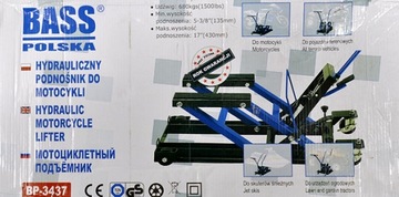 PODNOŚNIK HYDRAULICZNY MOTOCYKLOWY ATV STOJAK MOTOCYKLA QUADA 750 KG BASS