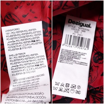 DESIGUAL unikatowy płaszcz ANNA LAURA logo 36/38