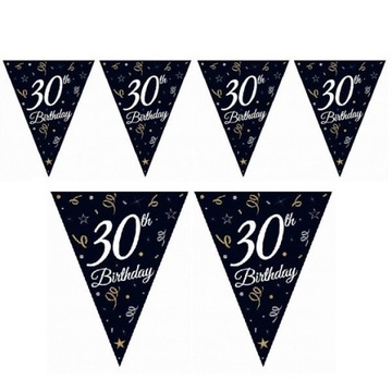 GIRLANDA NA 30 URODZINY flagi 30th Birthday 270 cm