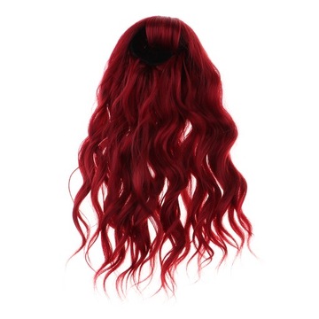 Inch 1/3 Long Wavy Hair for Night Lolita Dolls Making and Repair Wine Red
