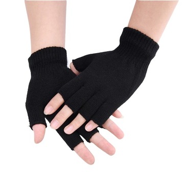 Rękawiczki BEZ PALCÓW bawełniane OCIEPLANE zimowe