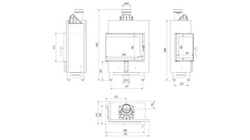 Воздушная каминная топка LUCY SLIM левая BS 8 кВт fi 160 + АКСЕССУАРЫ