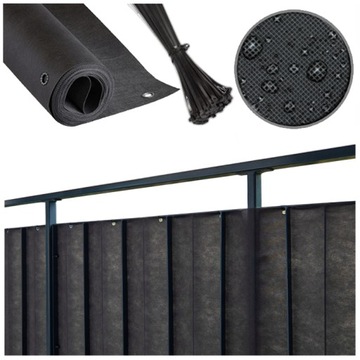 OSŁONA BALKONOWA 0,75X4M NA BALKON TARAS + GRATIS!