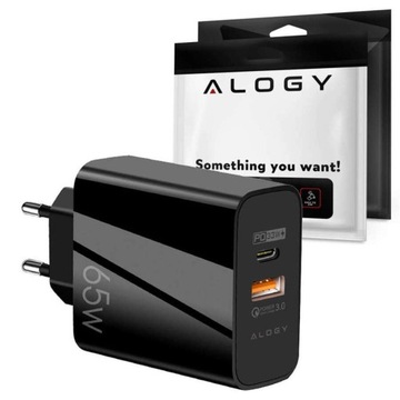 ŁADOWARKA SIECIOWA SZYBKA 65W USB USB-C QC 3.0 PD