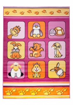 Килим Kinder 80x150 Тваринки кольорові v37