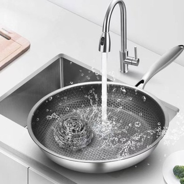 СКОВОРОДА ВОК ИЗ НЕРЖАВЕЮЩЕЙ СТАЛИ ДЛЯ ПРИГОТОВЛЕНИЯ СТЕЙКОВ