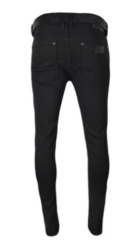 Spodnie męskie jeans CZARNE klasyczne casual r.38