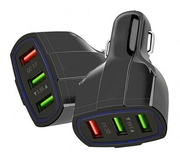 АВТОМОБИЛЬНОЕ ЗАРЯДНОЕ УСТРОЙСТВО PLS34F QC 3.0 3xUSB ЧЕРНЫЙ