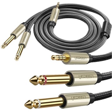 UGREEN KABEL PRZEWÓD AUDIO TRS AV126, MINI JACK 3,5MM DO 2X JACK 6,35 MM