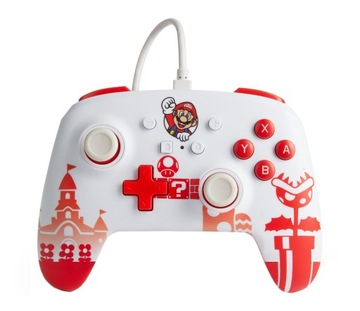 PowerA SWITCH Pad przewodowy Mario Red & White