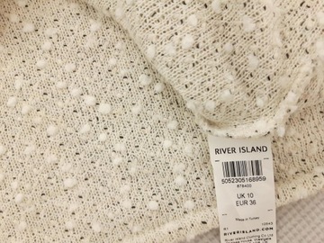 RIVER ISLAND dzianinowa SUKIENKA z krótkim rękawem BOUCLE _ 36