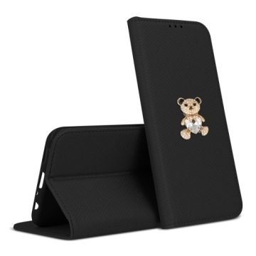 Pouzdro Pro Samsung A22 4G Knihové Magnetický medvídek Černé