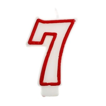 Свічка 7 червоний контур 7 см